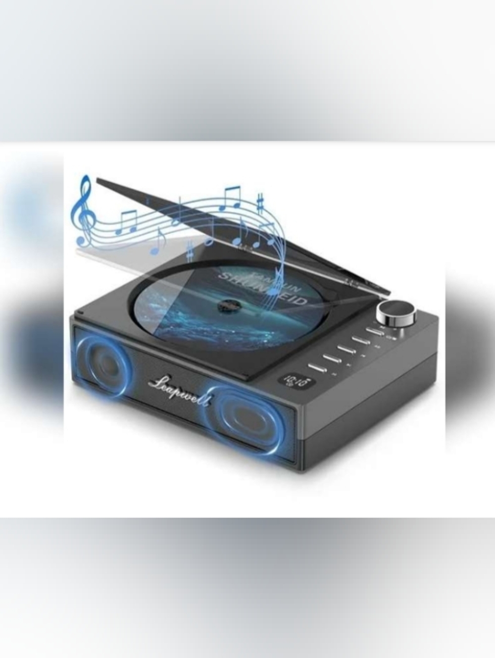 Leapwell portable CD player supports 7 playback modes: CD Play, Bluetooth.
